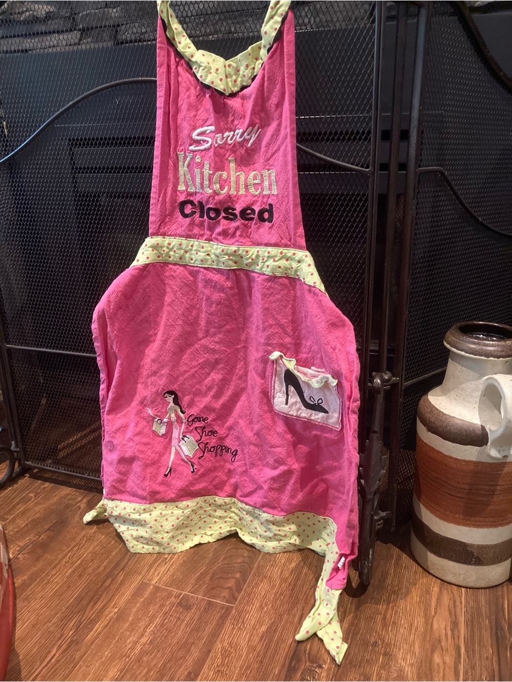 Pink 'Sorry Kitchen Closed' Novelty Apron